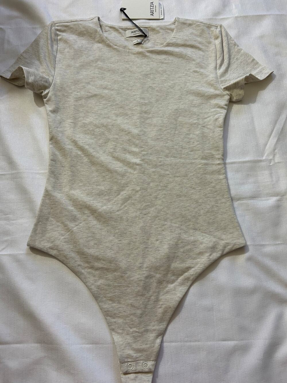 Aritizia NWT Babaton Contour Thong Bodysuit Oatmeal Size Small